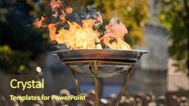  Presentation with flame - Beautiful PPT layouts featuring torch - flame in front of blurred backdrop and a tawny brown colored foreground