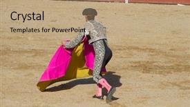  Presentation with bull cart - Slide deck with torero and bull in bullfight background and a  colored foreground