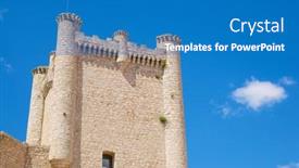  Presentation with castle - Slides enhanced with torija-castle-in-castilla-la background and a teal colored foreground