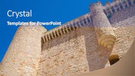  Presentation with castle - Amazing theme having torija-castle-in-castilla-la backdrop and a teal colored foreground