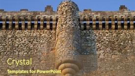  Presentation with castle - Colorful slide set enhanced with torija-castle-in-guadalajara-castilla backdrop and a tawny brown colored foreground