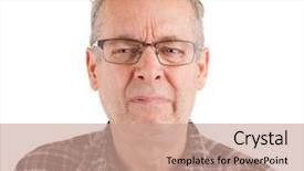  Presentation with emotionally overwhelmed - Presentation theme with torment - man just witnessed something emotionally background and a  colored foreground