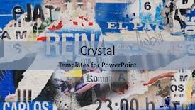  Presentation with posters - Amazing presentation design having torn advertisement background from old posters backdrop and a light blue colored foreground