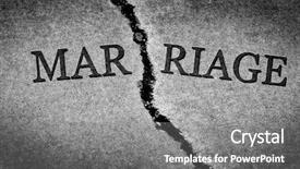  Presentation with divorce - Colorful presentation design enhanced with torn apart through destroyed relationship backdrop and a gray colored foreground