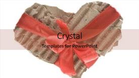  Presentation with broken heart - Cool new PPT theme with torn cardboard heart bandaged red backdrop and a red colored foreground