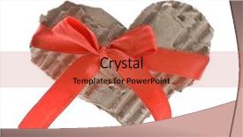  Presentation with broken heart - Colorful PPT theme enhanced with torn cardboard heart bandaged red backdrop and a red colored foreground