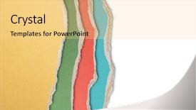  Presentation with cardboard - Audience pleasing slide deck consisting of torn color cardboard edges isolated backdrop and a blonde colored foreground