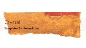  Presentation with craft - PPT theme with torn-empty-pieces-texture-old background and a gold colored foreground