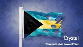  Presentation with bahamas - Cool new PPT theme with torn flag of bahamas flying backdrop and a ocean colored foreground