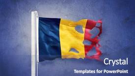  Presentation with flag - Cool new PPT theme with torn flag of chad flying backdrop and a ocean colored foreground