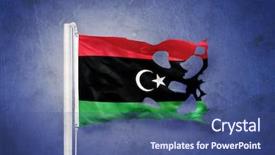  Presentation with vintage philippines flag on grunge - Presentation design consisting of torn flag of libya flying background and a ocean colored foreground