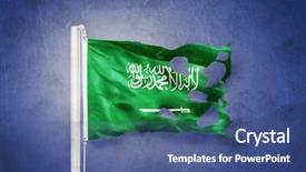  Presentation with saudi arabia - Colorful PPT theme enhanced with torn flag of saudi arabia backdrop and a ocean colored foreground