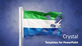  Presentation with flag - Theme having torn-flag-of-sierra-leone background and a ocean colored foreground