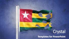  Presentation with flag - Beautiful PPT layouts featuring torn-flag-of-togo-flying backdrop and a ocean colored foreground