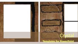  Presentation with scrapbook - Presentation theme consisting of album remembrance nostalgia - torn grunge square frame scrapbook background and a tawny brown colored foreground