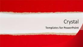  Presentation with watercolor paper texture white art - Audience pleasing PPT theme consisting of torn headline - red riped paper over white backdrop and a  colored foreground
