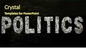  Presentation with headline - PPT layouts having torn headline - word politics with newspaper confetti background and a wine colored foreground