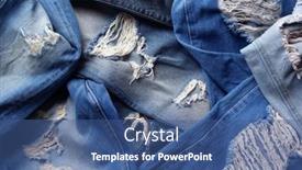  Presentation with jeans blue denim texture - Presentation design consisting of torn-jeans-denim-background-texture background and a ocean colored foreground
