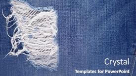  Presentation with jeans - Presentation theme with torn-jeans-denim-background-texture background and a ocean colored foreground