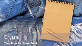  Presentation with jeans blue denim texture - Presentation theme having torn-jeans-denim-background-texture background and a gray colored foreground