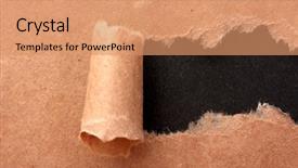  Presentation with torn paper - PPT layouts featuring torn kraft paper background background and a coral colored foreground