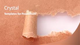  Presentation with torn paper - Cool new presentation theme with mix vegetable with rice backdrop and a tawny brown colored foreground