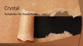  Presentation with torn paper - Slide deck enhanced with torn kraft paper background background and a  colored foreground
