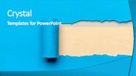  Presentation with torn paper - Audience pleasing slide set consisting of torn light blue paper backdrop and a teal colored foreground