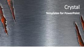  Presentation with corrosion - PPT theme enhanced with torn metal texture over rusty background and a gray colored foreground