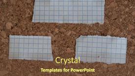  Presentation with cork - Amazing slide set having torn-note-paper-attached backdrop and a tawny brown colored foreground