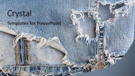  Presentation with jeans - Audience pleasing slides consisting of torn old blue jeans background backdrop and a seafoam green colored foreground