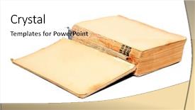  Presentation with aging - Presentation theme consisting of torn page - openning aging book on white background and a white colored foreground