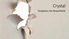  Presentation with torn paper - PPT theme featuring torn paper - gray cardboard ripped apart showing underlying layer background and a lemonade colored foreground