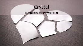  Presentation with torn paper - Theme featuring torn paper heart on grey background and a  colored foreground