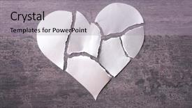  Presentation with paper heart book - Beautiful slides featuring torn paper heart on grey backdrop and a  colored foreground
