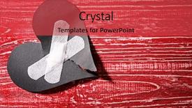  Presentation with medical heart - Theme featuring torn paper heart with medical background and a  colored foreground