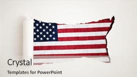  Presentation with torn paper - Presentation featuring torn paper reveals the american background and a sky blue colored foreground