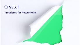  Presentation with green watercolor paper texture - PPT layouts with torn paper with green background background and a  colored foreground