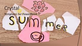  Presentation with torn paper - Amazing presentation theme having torn-paper-with-words-summer backdrop and a coral colored foreground