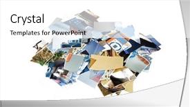  Presentation with photo - Colorful slide deck enhanced with torn photo images the photos backdrop and a  colored foreground