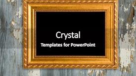 Presentation with gold frame - Beautiful presentation theme featuring torn picture - gold frame on a old backdrop and a black colored foreground
