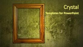  Presentation with gold frame - Colorful PPT theme enhanced with torn picture - gold frame on a old backdrop and a tawny brown colored foreground