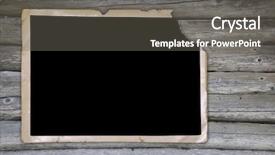  Presentation with old fashion photo album - Beautiful presentation featuring torn picture - old photo frame over wooden backdrop and a gray colored foreground