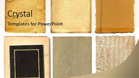  Presentation with old paper vintage album - Slide set featuring torn picture - set of vintage real papers background and a yellow colored foreground