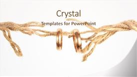  Presentation with fared rope - Presentation design with torn rope and two rings background and a cream colored foreground