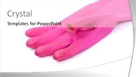  Presentation with rubber - PPT theme consisting of torn-rubber-glove-isolated background and a white colored foreground