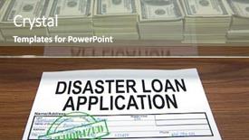  Presentation with disaster - Audience pleasing presentation theme consisting of tornado damage - approved disaster loan application form backdrop and a gray colored foreground