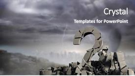  Presentation with concrete - Amazing slide set having tornado damage - broken concrete stone with question backdrop and a  colored foreground
