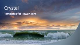  Presentation with tropical storm - Colorful theme enhanced with tornado damage - sea storm landscape backdrop and a  colored foreground