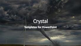  Presentation with tornado - Colorful PPT theme enhanced with tornado touching down on wind backdrop and a dark gray colored foreground